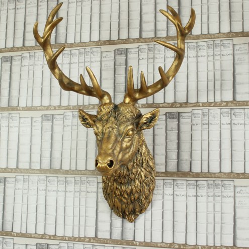 Large Gold Wall Mountable Stag Head